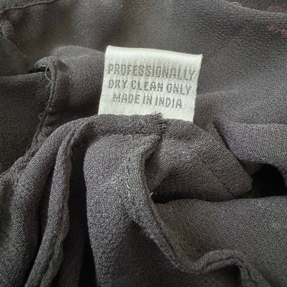 Boston Proper Silk Sheer Embroidered Sequin Off Shoulder Top Women's Large Fairy - Picture 8 of 12